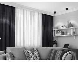 Maroyathome - LEMONI luxe serie - gordijn met plooiband - verduisterend - kant-en-klaar - 145 x 180 cm (b x h) - antraciet