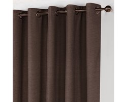 Maroyathome - LEMONI luxe serie - gordijn met ringen - verduisterend - kant-en-klaar - 150 x 260 cm (b x h) - donkertaupe