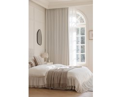 Maroyathome MARION - Voorzien van dubbele plooien - Voorzien van verstelbare haken - Lichtdicht - Isolerend - 100 procent verduisterend - Kant en klaar - 100 x 270 cm (b x h) - Off White