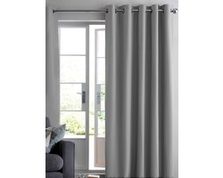 Maroyathome – RUBEN basisserie – gordijn met ringen – semi-verduisterend – kant-en-klaar – 144 x 180 cm (b x) – zachtgrijs