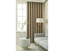 Maroyathome RUBEN - Gordijn - Verduisterend - met Ringen - kant en klaar - 150 x 270 cm - 150 cm breedte en 270 cm lengte - Licht Taupe - 1 Stuk