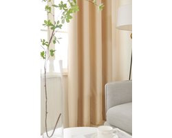 Maroyathome RUBEN - Gordijn - Verduisterend - met Ringen - kant en klaar - 300 x 270 cm - 300 cm breedte en 270 cm lengte - Beige - 1 Stuk