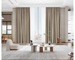 Maroyathome VINCENT - Geheel verduisterend - Plooiband - Lichtdicht - Isolerend - 100 procent verduisterend - Kant en klaar - 150 x 260 cm (b x h) - Licht Taupe