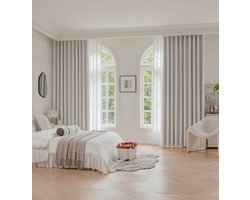 Maroyathome VINCENT - Gordijn - Geheel verduisterend - Plooiband - Lichtdicht - Isolerend - 100 procent verduisterend - Kant en klaar - 300 x 260 cm (b x h) - Off White