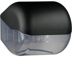 Marplast toiletpapier houder A61900NE – Zwart met transparant – geschikt voor traditionele Rollen toiletpapier