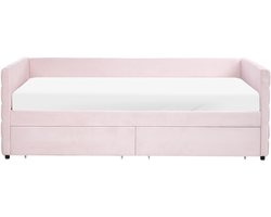 MARRAY - Bedbank met opbergruimte - Pastelroze - 90 x 200 cm - Fluweel