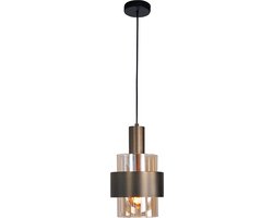 Marrone Hanglamp 1 lichts zwart/brons + glas bruin - Modern - Highlight
