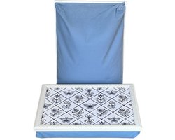 Mars & More - Laptray - Schoottafel - Schootkussen - Laptoptafel - Dienblad met kussen - Delfts Blauw – 43x33 cm