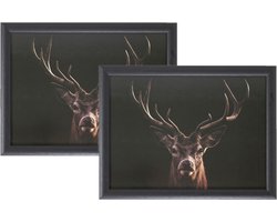 Mars & More Schootkussen - 2x - hert print - laptray - 43 x 33 cm - Schoottafel - Dienblad voor op schoot