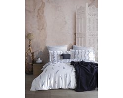 Marseille Bleu Floral Design Blue Color Duvet Cover Set – 210 TC 100% Cotton Satin Single Size - Marseille Bleu Floral Design Blauwe Dekbedovertrekset – 210 TC 100% Katoen Satijn Eenpersoonsmaat