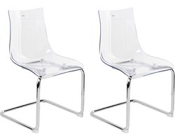 MARSHALL - Eetkamerstoel set van 2 - Transparant - Kunststof