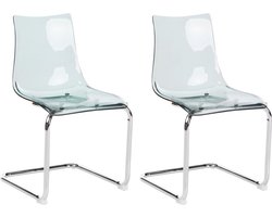 MARSHALL - Eetkamerstoel set van 2 - Transparant zwart - Plastic
