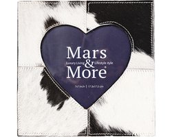 Mars&More Fotolijst koe hart zwart/wit 20x20cm leer
