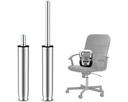 Mart Gasveer bureaustoel lang 297 mm - 437 mm, gasdrukdemper, belastbaar tot 450 kg, bureaustoel reserveonderdelen, TÜV, klasse 4, universele pasvorm (zilver, niet voor IKEA en Topstar)