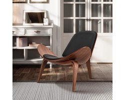 MartiCo® Lounge Chair - Driepotig - Schelpzitting - Luxe Fauteuil - Leder