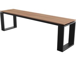 Martin tuinbank zwart en teak decor.