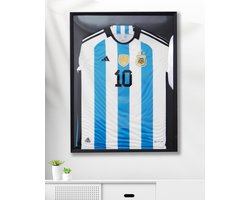 Marvish - Wissellijst - Boxframe - Inlijsten Voetbal Shirt - Diepe Lijst - Fotolijst - 60x80 cm - Shirt in Lijst - zwart