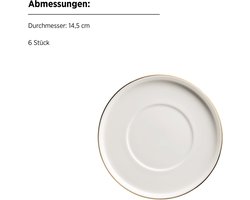 Mäser Koffieservies SITA 18-delig met Gouden Rand - Compleet Servies voor 6 Personen - Elegante Porseleinen Koffiekopjes en Schotels - Luxe Tafelservies Set