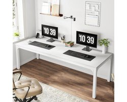 Mason® - Bureau - Dubbel Lang Bureau - 2 persoonsbureau - Computerbureau - Computertafel - Bureautafel voor Thuis en/of kantoor - 200 x 70 x 75 cm - Wit