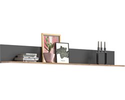 Mason Wandplank - Antraciet Houten Wandplank - Hangplank - Tijdloos Design - 180cm x 21cm x 20cm