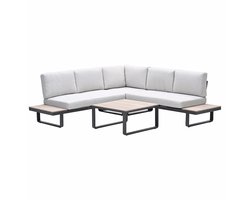 Masone loungeset - 4-delig - c. black valley sand - light teak VW
