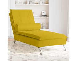 Massage Chaise longue | Ligstoel | Zonligstoel met bolster fluweel geel