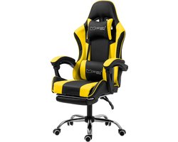 Massage gamestoel zwart/geel PU leer ML ontwerp