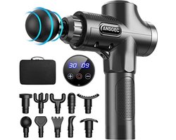 Massage Gun, 30 Snelheden Massage Pistool Diep Weefsel met 10 Massage Koppen, Krachtige, Antislip, Stille, Professionele Elektrische Handheld Massage Pistool voor ontspannen herstel -LCD-aanraakscherm
