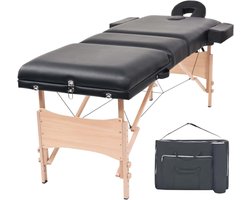 Massage Tafel - Draagbaar Bed - Professionele Behandeling - 3 Zones Verstelbaar - 10 cm Dik - Zwart