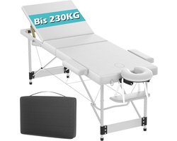 Massagebed met 3 zones, inklapbaar, mobiel massagebed met handgreep, draagbaar, aluminium massagetafel, in hoogte verstelbaar, massagestoel, cosmetica-ligstoel, tatoeage, ligstoel met
