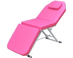 Massagebed SPA Salon bed 3 zones opvouwbare PVC make-uptafel 3 kleuren mobiel massagebed massage beauty salon bed (roze)