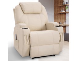 Massagestoel - Relaxfauteuil - Zetel - 1 persoons - Met armleuning - Zeer comfortabel - Elektrisch - Beige