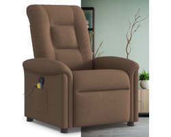 Massagestoel - Relaxfauteuil - Zetel - Sta op stoel elektrisch - Stof - 1 persoons - Met armleuning - Zeer comfortabel - Elektrisch - Bruin