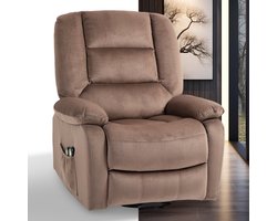 Massagestoel - Relaxfauteuil - Zetel - Sta op stoel elektrisch - Stof - 1 persoons - Met armleuning - Zeer comfortabel - Elektrisch - Bruin