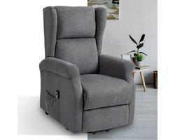 Massagestoel - Relaxfauteuil - Zetel - Sta op stoel elektrisch - Stof - 1 persoons - Met armleuning - Zeer comfortabel - Elektrisch - Donkergrijs