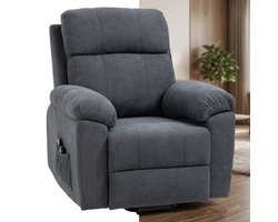 Massagestoel - Relaxfauteuil - Zetel - Sta op stoel elektrisch - Stof - 1 persoons - Met armleuning - Zeer comfortabel - Elektrisch - Donkergrijs
