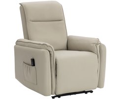 Massagestoel - Relaxfauteuil - Zetel - Stof - 1 persoons - Met armleuning - Zeer comfortabel - Elektrisch - Beige
