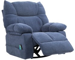 Massagestoel - Relaxfauteuil - Zetel - Stof - 1 persoons - Met armleuning - Zeer comfortabel - Elektrisch - Blauw