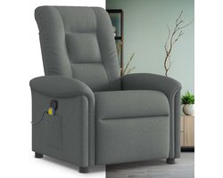 Massagestoel - Relaxfauteuil - Zetel - Stof - 1 persoons - Met armleuning - Zeer comfortabel - Elektrisch - Donkergrijs