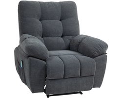 Massagestoel - Relaxfauteuil - Zetel - Stof - 1 persoons - Met armleuning - Zeer comfortabel - Elektrisch - Donkergrijs