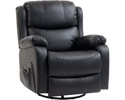 Massagestoel - Relaxfauteuil - Zetel - Stof - 1 persoons - Met armleuning - Zeer comfortabel - Elektrisch - Zwart