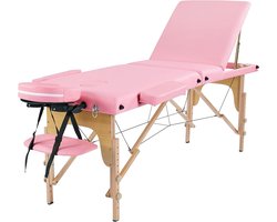 Massaligstoel, 3-zones, draagbare massagebank, in hoogte verstelbare massagetafel met hoofdsteun en armleuningen, voor fysiotherapie, tot 250 kg belastbaar, voor massage/spa, tattoo