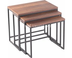 MASSI Wooden Bijzettafel - Set van 3