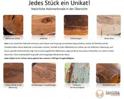Massief dressoir ONYX 120 cm donkerbruin mangohout edelsteen agaat goud metalen frame - 39231