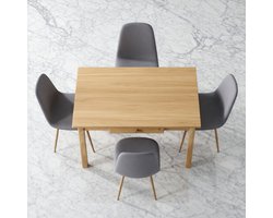 Massief Grenen Eettafel met lade - Robuuste Keukentafel voor Huiskamer en Restaurant - Compact 100x50 cm - Bruin, Duurzaam Dennenhout Casa Serena – Casa Dorada
