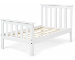 Massief grenen frame Small Single beddengoed Kids in shaker-stijl, hout, naturel, 148 x 76 x 30 cm landhuis 70 x 140 cm wit