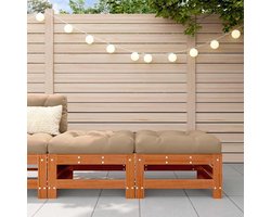 Massief grenenhout Wasbruin Modulair Buitenkussen Set – 120 cm Zitbreedte Schuim Comfort voor Tuin en Terras, 2 Stuks 57,5 cm