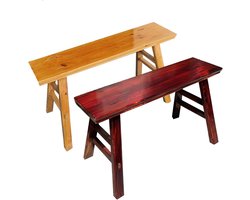 Massief Houten Bank - Halbank Schoenenbank - Entree Organiseren - Grenenhout 3.6cm dik - 150x23x52 cm - Geel