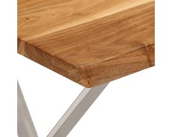 Massief houten bank met natuurlijke rand 105 cm, eettafelbank