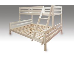 Massief houten drie persoons stapelbed